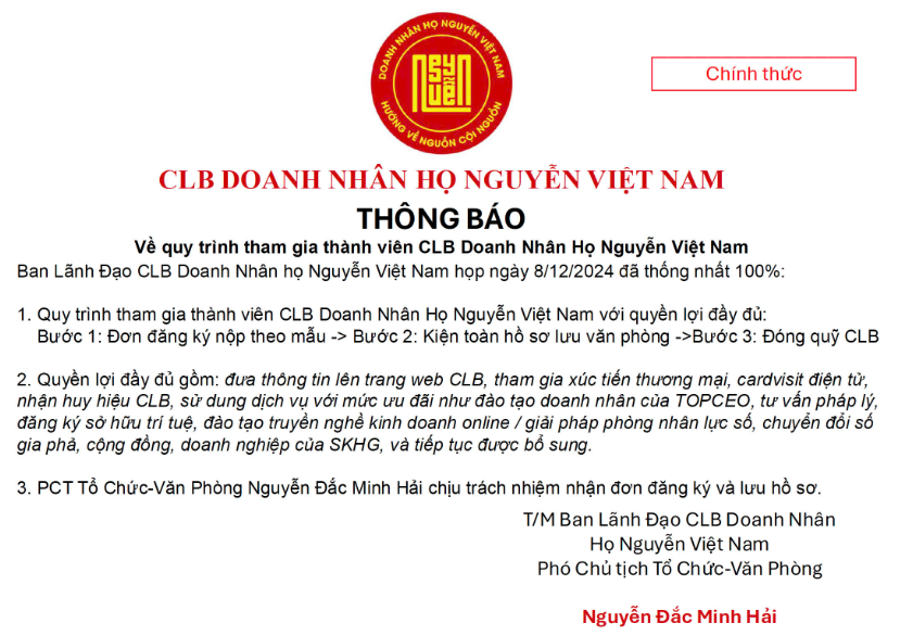 Hướng Dẫn Tham Gia CLB Doanh Nhân Họ Nguyễn Việt Nam Trên Ứng Dụng Di Động